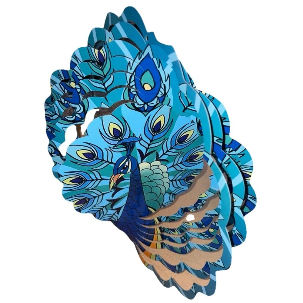 Peacock Metal Wind Spinner Yard Art‎